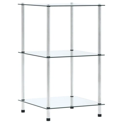 Afbeelding van Kastje 3 laags 40x40x67 cm gehard glas transparant
