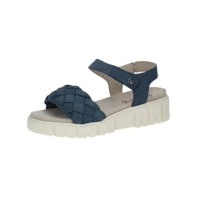 Afbeelding van Caprice Sandalen met sleehak, Dames, Maat: 38, Ocean nubuc Leer