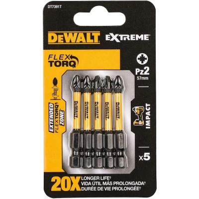 Afbeelding van DeWALT DT7391T Extreme Impact Torsion Schroefbits PZ2 50mm 5 Stuks