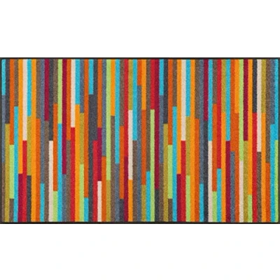 Afbeelding van wash+dry Mikado Stripes deurmat, 75 x 120 cm, voor binnen en buiten, wasbaar, meerkleurig