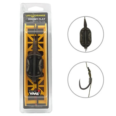 Afbeelding van Life Orange Method Rig Roomy Flat Onderlijn 40g (80cm) Witvis onderlijnen