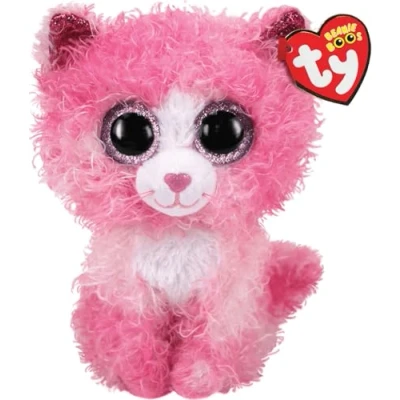 Image de TY Beanie Boo regular 15 cm Reagan Pink Cat