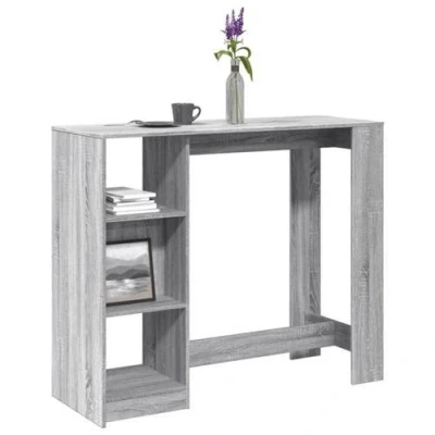 Image de vidaXL Table de bar avec étagère sonoma gris bois d&#039;ingénierie854396