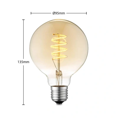 Afbeelding van Lucande LED lamp E27 G95 4W 2.700 K dimbaar amber