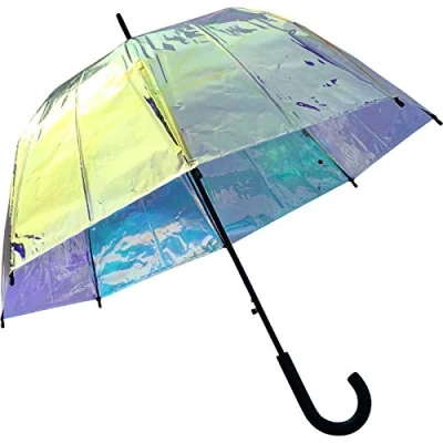 Afbeelding van Klokparaplu met automatische glanzende functie, transparant, Meerkleurig, 85 cm, Paraplu bel