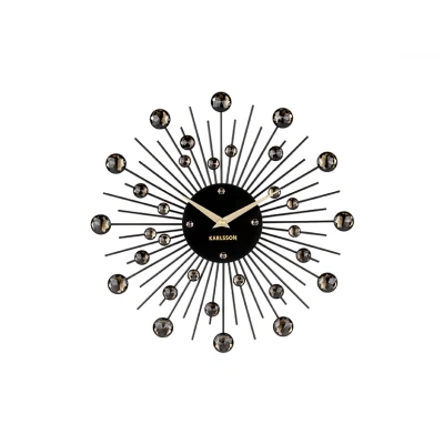 Afbeelding van Karlsson Wandklok Sunburst Medium Zwart Ø30cm