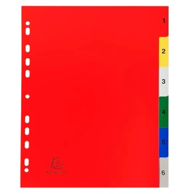Afbeelding van Exacompta 2506E 20x Intercalaires 1 6 A4