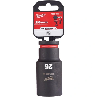 Afbeelding van MILWAUKEE 4932480344 SHOCKWAVE IMPACT DUTY 1/2&quot; slagvaste dop diep 26 mm