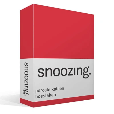 Afbeelding van Snoozing Hoeslaken Tweepersoons 120x200 cm Percale katoen Rood