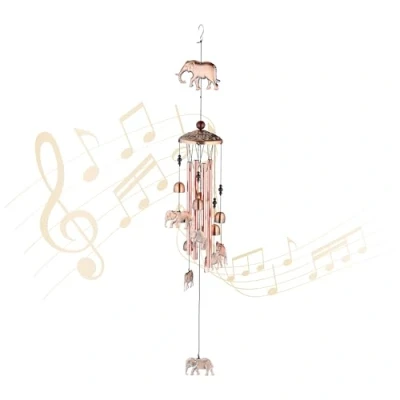 Afbeelding van Relaxdays windgong olifanten metalen windklokkenspel windorgel grote windhanger tuin