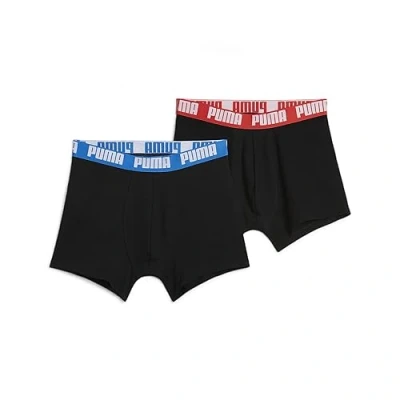 Afbeelding van PUMA Basic 521015001 Boxershorts voor heren, set van 2, rood/blauw 001