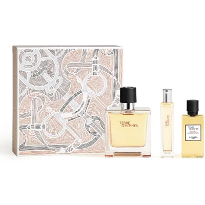 Afbeelding van Hermès Terre D&#039;Hermes Parfum Giftset d&#039;Hermès Spray 75 ml + 12,5 Travel size Shower gel 40 Herenparfum