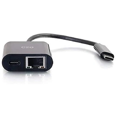 Afbeelding van Cables To Go USB C Ethernet Adapter W/Power Black