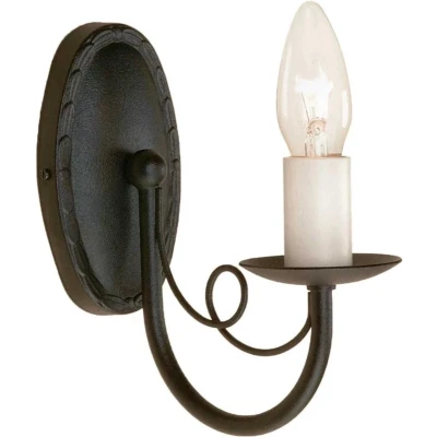Afbeelding van Landelijke Wandlamp Steady Lighting Metaal Landelijk E14 L: 17.5cm Voor Binnen Woonkamer Eetkamer Zwart