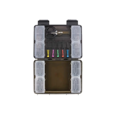 Image de Boîte à outils de pêche Korum Slim Blox équipée (incl. 6 d&#039;appâtage !)