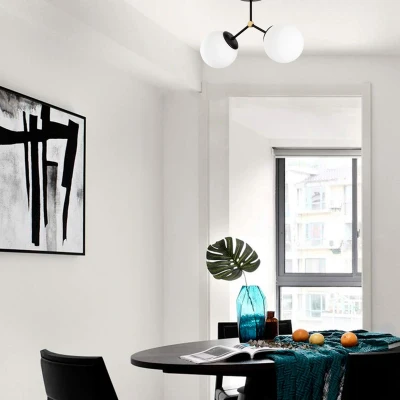 Afbeelding van Asir Kroonluchter Zwart Wit 44 x 15 28 cm