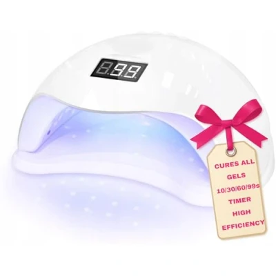 Afbeelding van LALILL UV led nagellamp, 48 W, wit, nagellamp voor alle gelnagellak, hybride, timer 10/30/60/99s, infraroodsensor, lcd display, nageluitharding, modellering