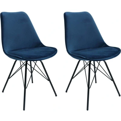 Afbeelding van SET van 2 Kick kuipstoel Velvet Donkerblauw