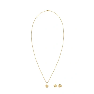 Afbeelding van Elli Jewelry SET Flower Oorbellen goldcoloured, Dames, Maat: 40, Gold coloured