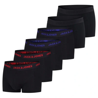 Afbeelding van Jack &amp; Jones Heren Boxershorts Basic Trunks 6 Pack Veelkleurig 3XL Katoenen Ondergoed Onderbroeken