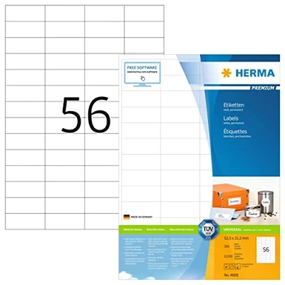Afbeelding van Etiket HERMA 4609 52.5x21.2mm premium wit 11200stuks