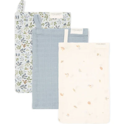 Afbeelding van Little Dutch Washandje Hydrofiel Forest Friends 3 St