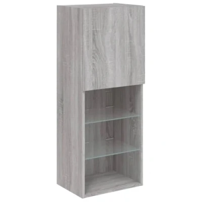Afbeelding van Tv meubel met LED verlichting 40,5x30x102 cm grijs sonoma eiken