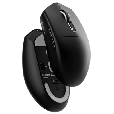 Image de MAMBASNAKE x ATTACK SHARK G3 Souris Gamer Sans Fil, Légère 59g, Capteur Optique PAW3311, 25 000 DPI, Bluetooth/2.4G/USB C, 5 Boutons Programmables, Batterie 500mAh pour PC/Mac Noir