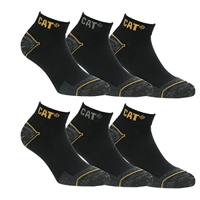 Afbeelding van Caterpillar 6/12 paar werksokken voor sneakers heren, ongevalspreventie, hiel en teen van versterkt katoen, 6 zwart