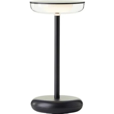 Afbeelding van Brilliant Led tafellamp voor binnen en buiten, 22 cm hoog, Ø 11 cm, zwarte met touch dimmer, mobiel, draadloos, draagbaar, oplaadbaar via USB