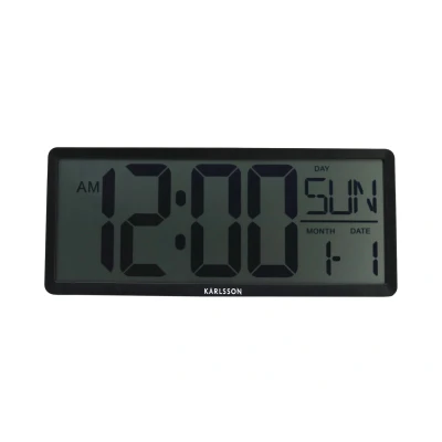 Afbeelding van Karlsson Wand/Tafelklok Retro LCD Zwart