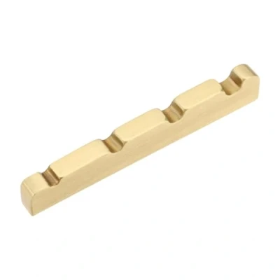 Afbeelding van ECSiNG 1 x messing basgitaarmoer 4 38 mm snaren voor elektrische basgitaar met platte bodem, compatibel Fender Jazz Bass (38 6,2 3 mm)