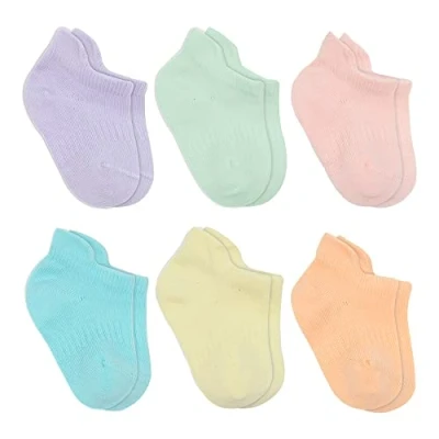 Afbeelding van bistyle 6 paar katoenen sokken voor pasgeborenen 0 maanden tot 3 jaar Naadloze Kindersokken jongens en meisjes, Pastel.