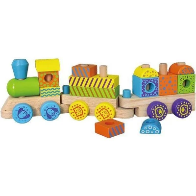 Afbeelding van Vigatoys Bouwtrein Gekleurd 3dlg.