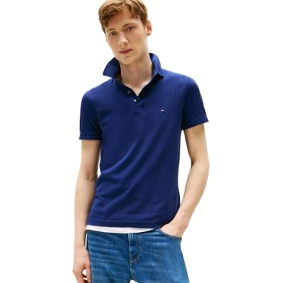 Afbeelding van Tommy Hilfiger Poloshirt voor heren 1985 Slim Polo Mw0mw17771, Blauw (Preppy Navy)