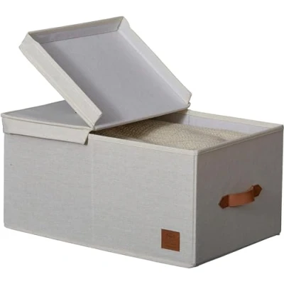 Afbeelding van Store It Opbergdoos beige kledingkast 50 x 33 24 cm klapdeksel