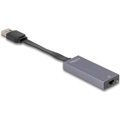 Afbeelding van Delock USB Type A Adapter naar 2,5 Gigabit LAN slank (USB, RJ45 2.5 Ethernet (1x)), Netwerkadapter, Grijs