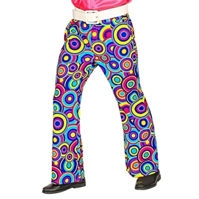Afbeelding van Widmann Hippie Kostuum Jaren 70 Prins Van De Dansvloer Broek Man Multicolor Large / XL Carnavalskleding Verkleedkleding