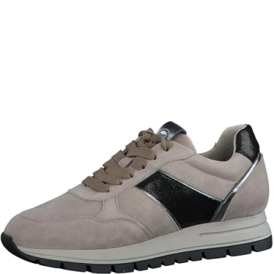 Afbeelding van Tamaris Sneakers laag, Dames, Maat: 40, Taupe comb Leer en imitatieleer