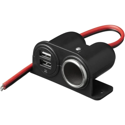 Afbeelding van Pro Plus Opbouw Sigarettenaanstekerdoos en 2 x USB 12 Volt 24 blister
