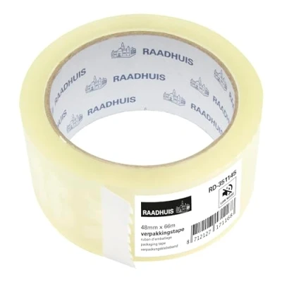 Afbeelding van Raadhuis verpakkingstape PP 48mmx66m transparant low noise RD 351145