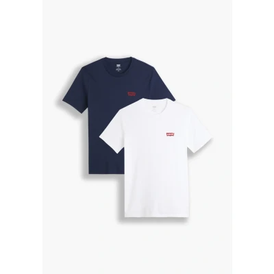 Afbeelding van Levi&#039;s Crewneck Graphic 2 PACK Tshirt basic, Heren, Maat: Medium, White/dark blue