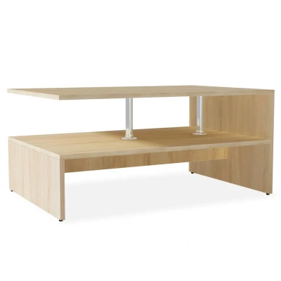 Afbeelding van Salontafel 90x59x42 cm spaanplaat eiken