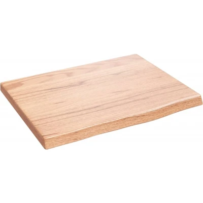 Afbeelding van Wastafelblad 40x30x2 behandeld massief hout lichtbruin
