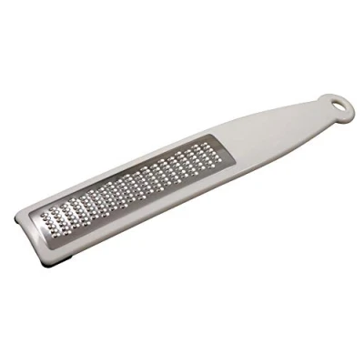 Afbeelding van Fackelmann 45476 platte rasp voor kaas, fruit, groenten, gember, kurkuma, citroen, 29 cm, Sybaris Collection, (kleur: wit), hoeveelheid: 1 stuk, roestvrij staal