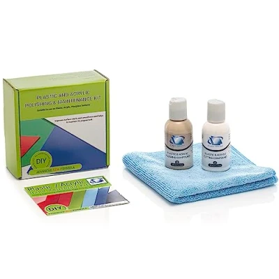 Afbeelding van Glass Polish Polijstset voor kunststof en acryl met de hand, herstelt glans, mistige verkleurde kunststoffen