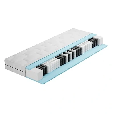 Afbeelding van BMM Ortho Medic pocketveringmatras, hardheidsgraad H4 met OEKO TEX keurmerk, orthopedisch, 7 zones, matras gemaakt in Duitsland Hoogte 21 cm, 90 x 200 cm