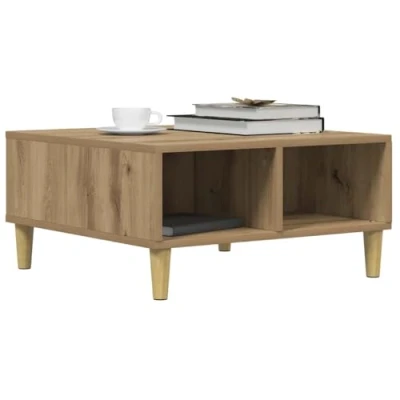 Image de vidaXL Table basse chêne artisanal 60x60x30 cm bois d&#039;ingénierie856441