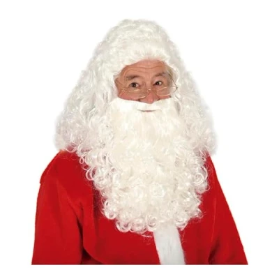Afbeelding van Fiestas Guirca Pruik Kerstman luxe Papa Noel
