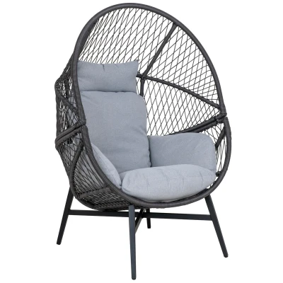 Afbeelding van House Nordic Rosario Loungestoel Zwart Polyrattan